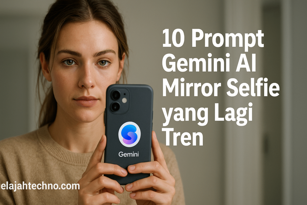 Kumpulan 10 prompt Gemini AI mirror selfie estetik. Hasil foto realistis, keren, dan cocok untuk konten media sosial Anda.