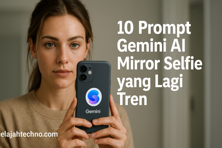 Kumpulan 10 prompt Gemini AI mirror selfie estetik. Hasil foto realistis, keren, dan cocok untuk konten media sosial Anda.
