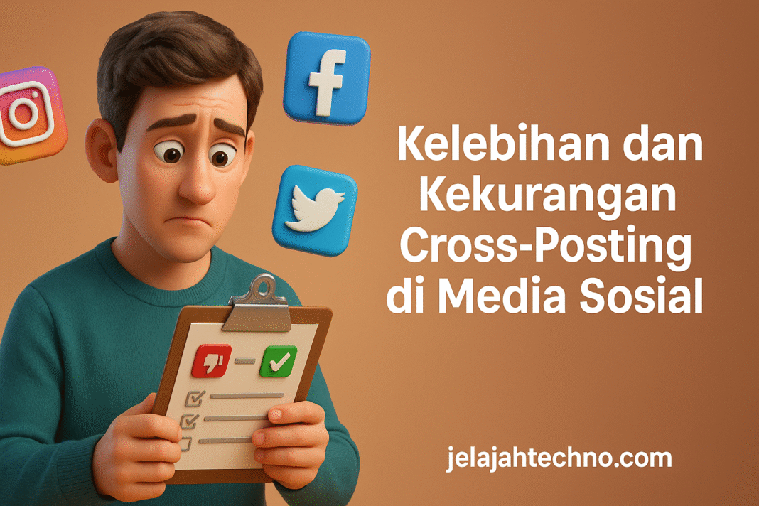 Ketahui perbedaan cross-posting dan repurposing konten. Pelajari kapan harus pakai strategi efisiensi dan kapan perlu konten khusus platform.