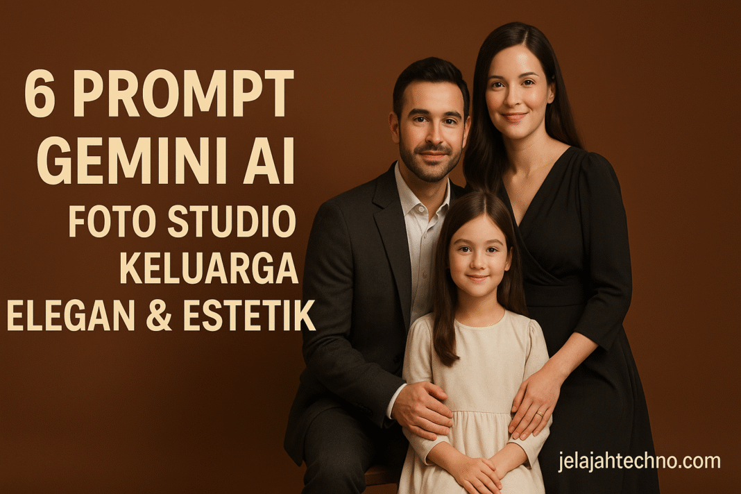 Ubah foto biasa jadi potret studio keluarga profesional dengan Gemini AI. Coba 6 prompt ini untuk hasil elegan, hangat, dan natural.