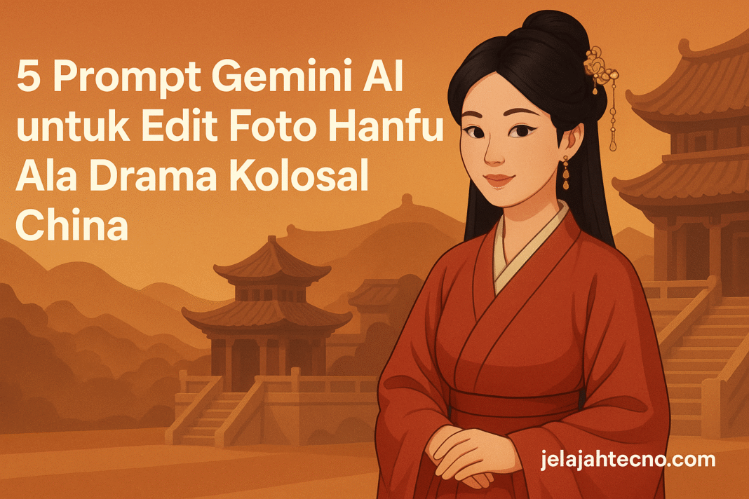 Dengan Gemini AI, fotomu bisa tampak seperti adegan drama kolosal China. Coba 5 prompt Hanfu ini untuk hasil yang estetik dan profesional.
