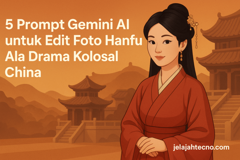 Dengan Gemini AI, fotomu bisa tampak seperti adegan drama kolosal China. Coba 5 prompt Hanfu ini untuk hasil yang estetik dan profesional.