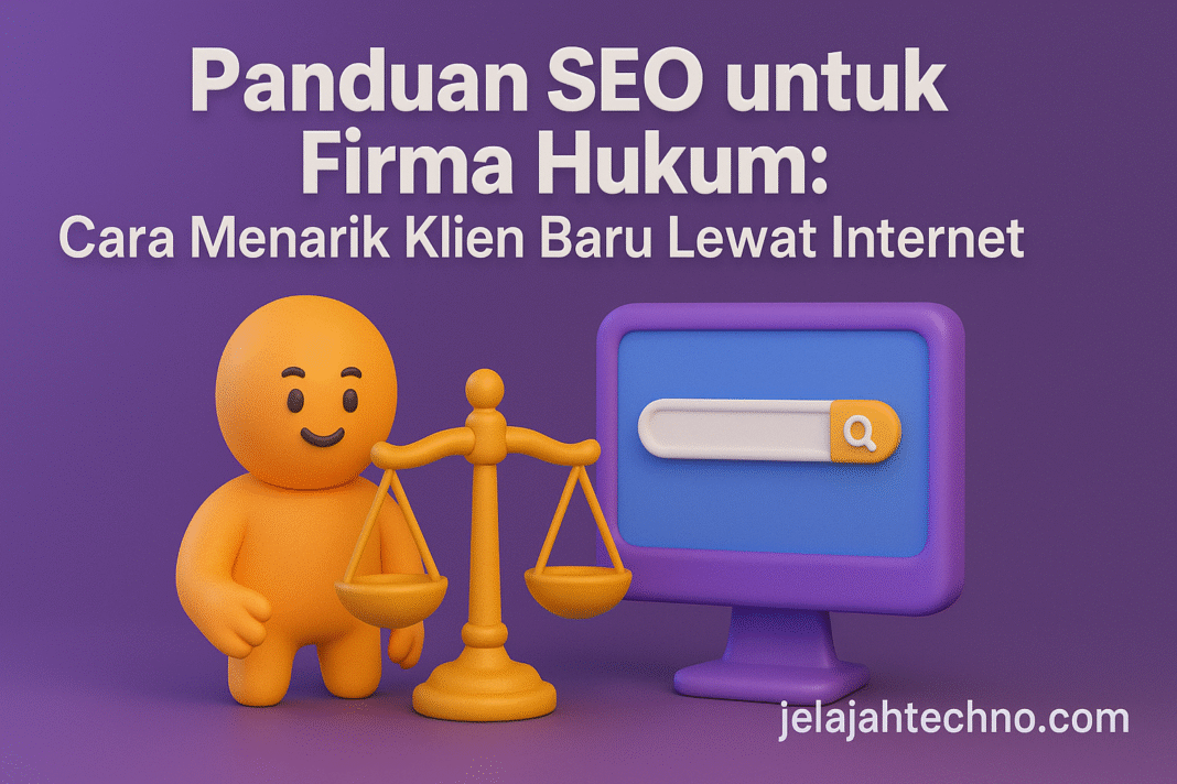Panduan lengkap untuk firma hukum agar mudah ditemukan di Google. mulai dari riset kata kunci hukum, optimasi lokal, dan strategi backlink.