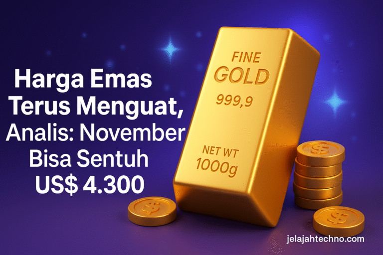 Harga emas dunia kini di level US$ 4.182 dan masih berpotensi naik. Pengamat Ibrahim memprediksi penguatan akan berlanjut hingga November.