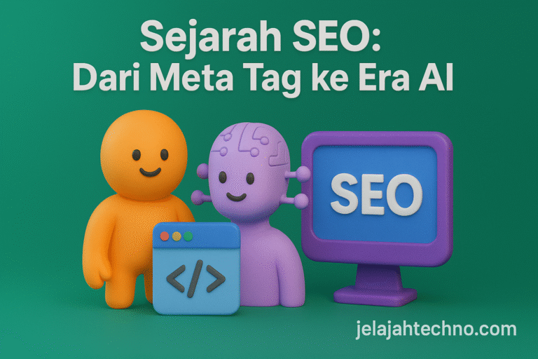 Jejak lengkap SEO sejak 1990-an: lahirnya PageRank, update besar Google, hingga conversational search dan E-E-A-T di 2025.