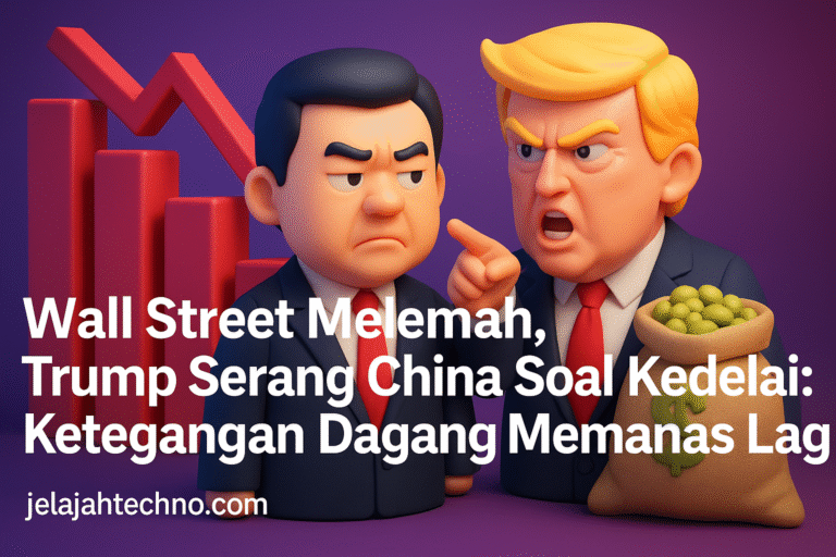 Indeks saham AS kembali melemah setelah Trump menuduh China berhenti membeli kedelai. Ketegangan dagang makin panas.
