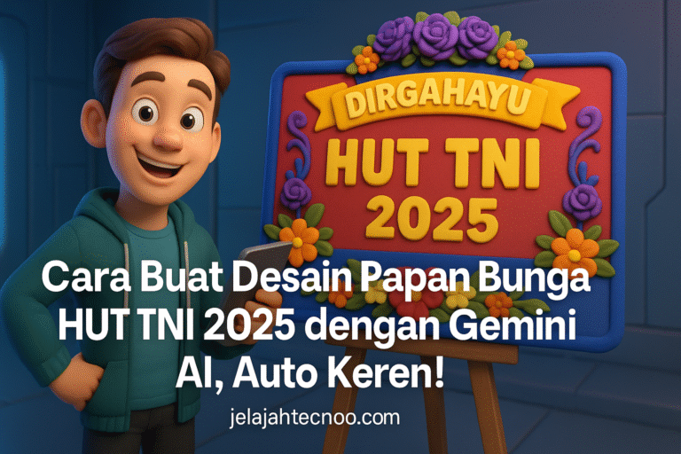Kini kamu bisa bikin papan bunga HUT TNI 2025 digital tanpa ribet! tulis prompt Gemini AI berikut, hasilnya profesional dan realistis.