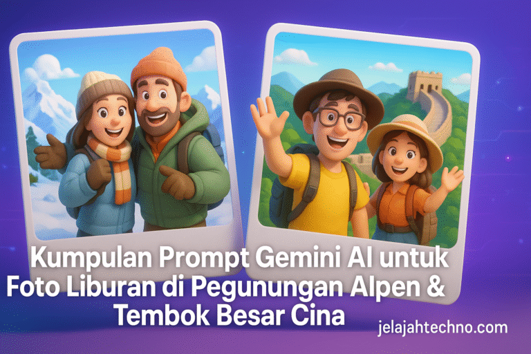 Ingin punya foto liburan keren tanpa keluar rumah? Gunakan Gemini AI! Simak prompt realistis untuk foto di Alpen dan Tembok Besar Cina.