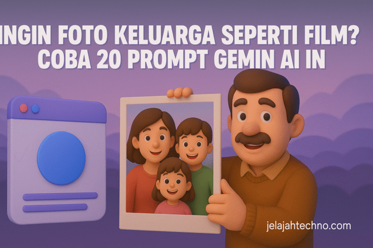 Gemini AI bisa bantu kamu bikin foto keluarga realistis bergaya film — dari komedi, romansa, hingga fantasi epik. Lihat contohnya di sini.