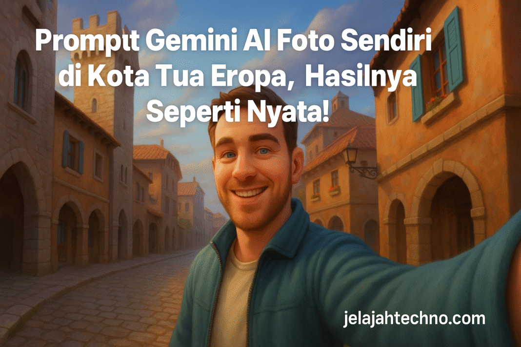 Prompt Gemini AI Foto Sendiri di Kota Tua Eropa, Hasilnya Seperti Nyata!