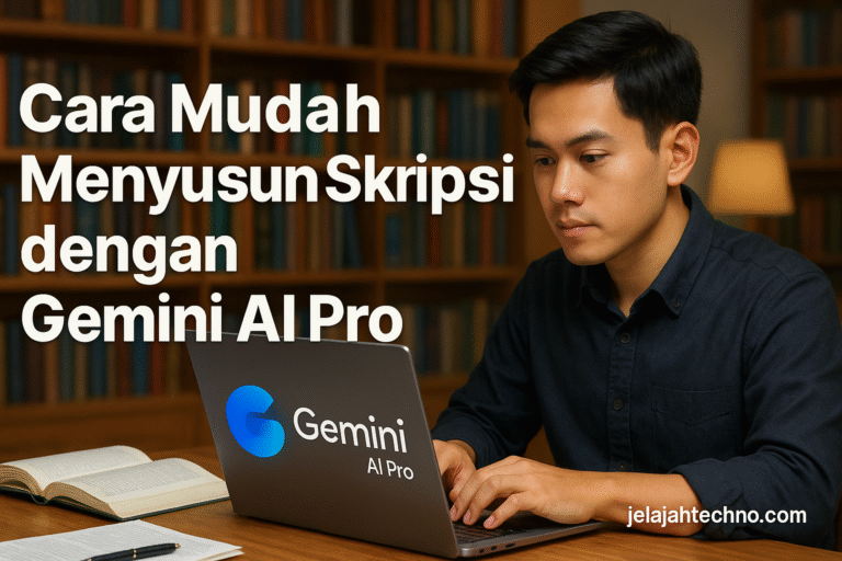 Pelajari cara memanfaatkan Gemini AI Pro untuk riset, menulis kerangka, hingga membuat presentasi sidang skripsi dengan praktis.