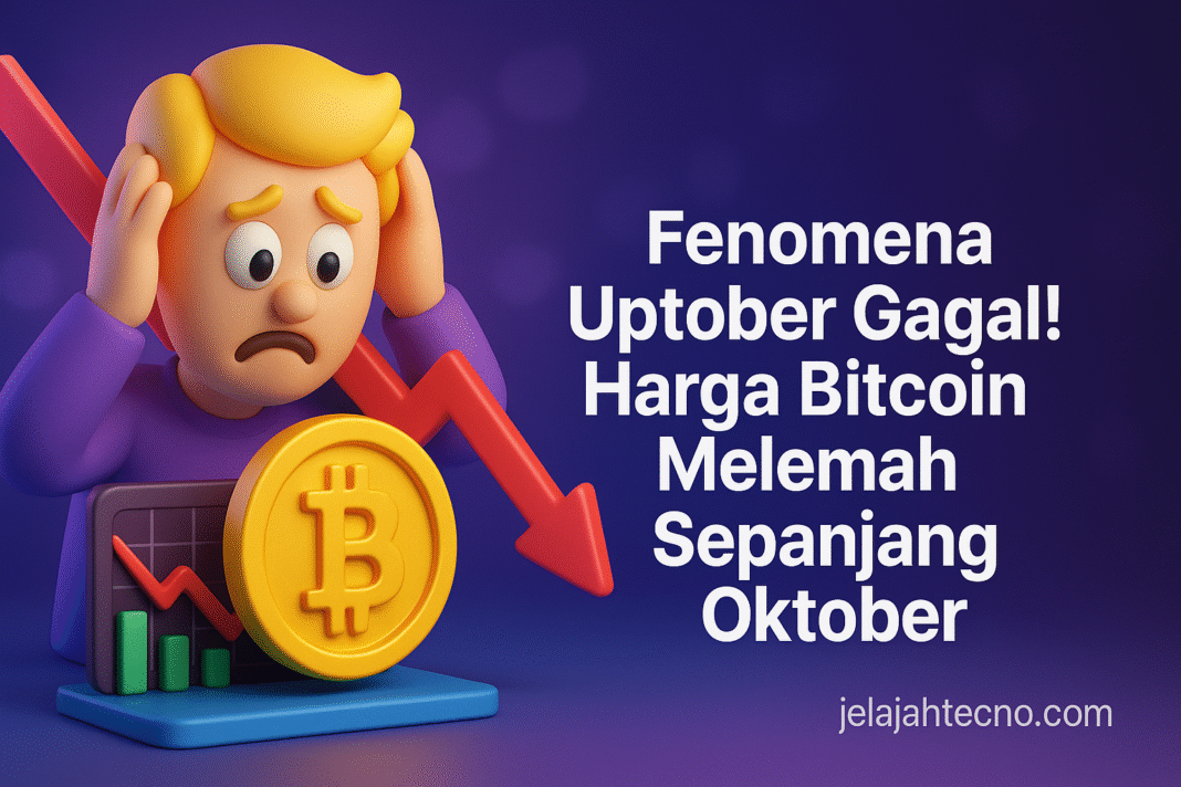 Biasanya jadi bulan reli, Uptober 2025 justru bikin investor kecewa. Bitcoin turun 5% sejak awal bulan meski sempat cetak rekor tertinggi.