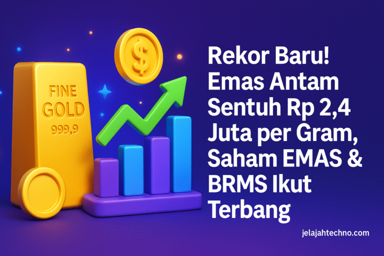 Harga emas Antam cetak rekor baru, naik Rp 103.000 sepekan. Saham tambang emas EMAS dan BRMS direkomendasikan buy oleh analis.
