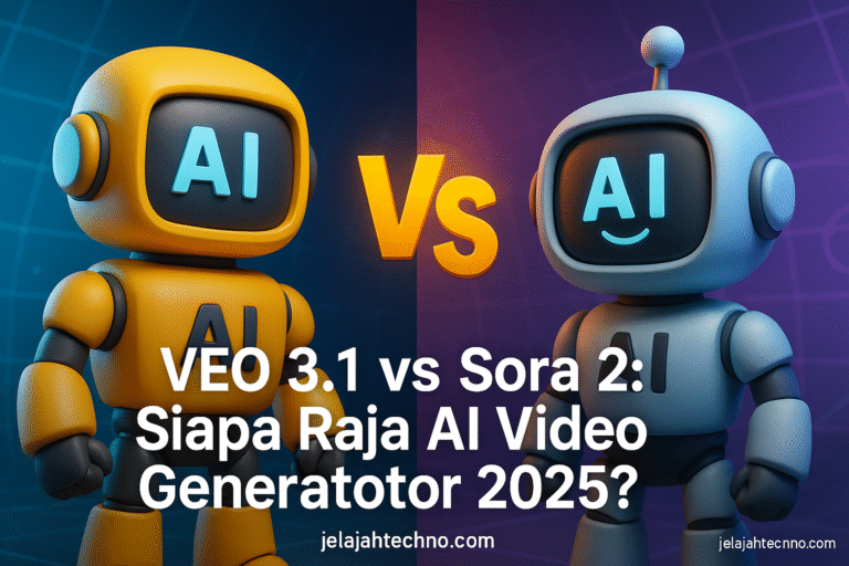 Perbandingan resmi VEO 3.1 di posisi teratas, mengungguli Sora 2 dalam akurasi gerak, audio sinkron, dan durasi video panjang.