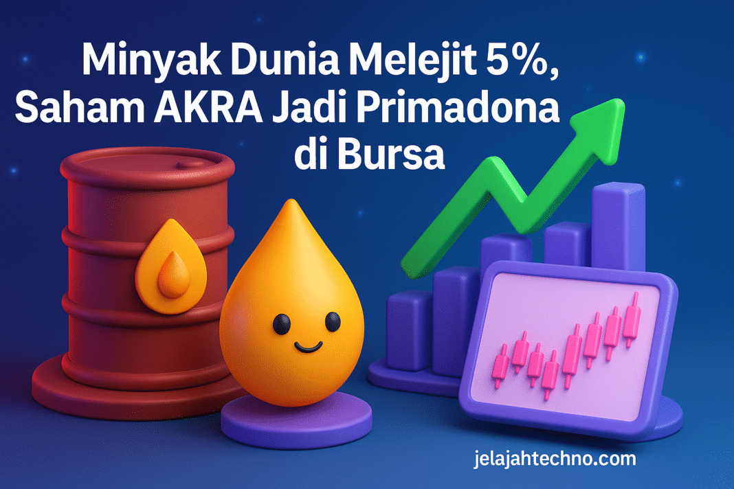 Harga minyak Brent dan WTI naik ke level tertinggi dua minggu. Saham AKRA dan RATU melonjak, investor buru emiten energi unggulan.