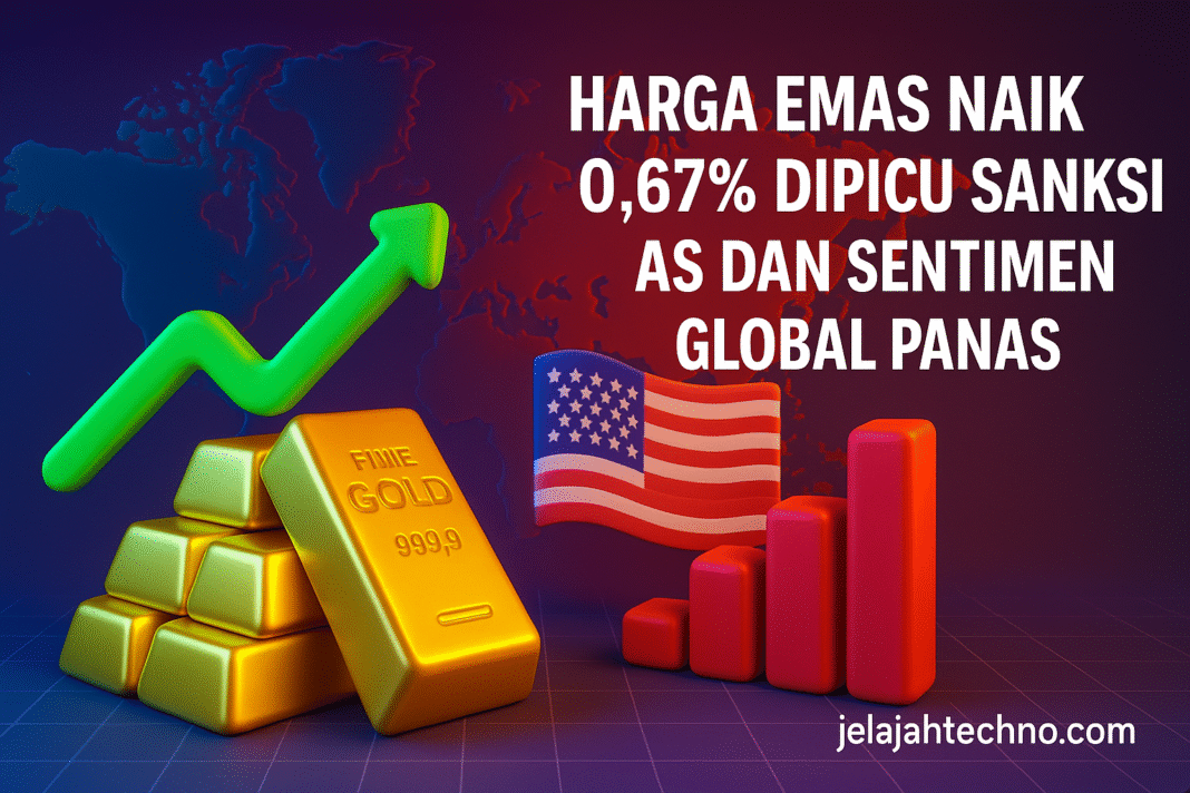 Harga Emas Naik 0,67%, Dipicu Sanksi AS dan Sentimen Global Panas