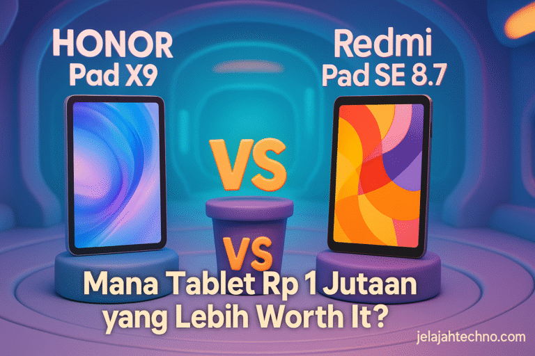 Bandingkan HONOR Pad X9 dan Redmi Pad SE 8.7. Layar besar, chipset hemat daya, dan harga terjangkau. Temukan tablet terbaik untuk gaming.