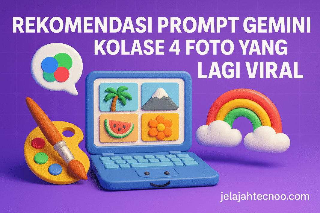 Cari ide kolase foto AI? Gunakan prompt Gemini AI kolase 4 foto yang sedang trending untuk tampilan konten lebih menarik.