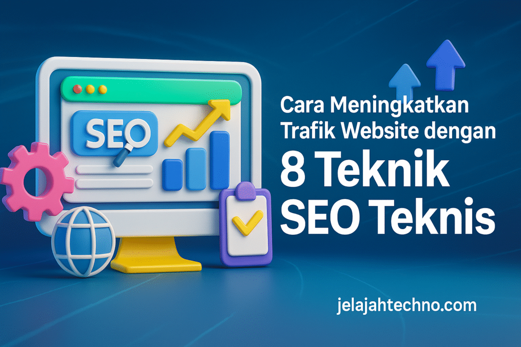 Ingin trafik organik naik tanpa tambah konten? Simak 8 perbaikan SEO teknis yang fokus pada schema, crawlability, dan optimasi server.