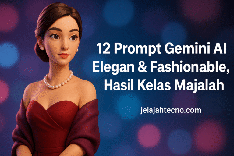 Ubah selfie jadi potret profesional ala old money. 12 prompt Gemini AI elegan—lengkap versi hijab & nonhijab, siap copy–paste.