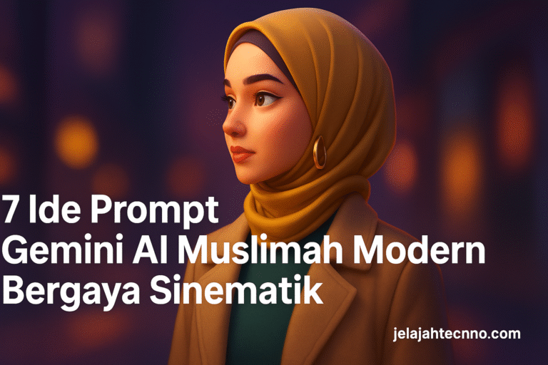 Dapatkan hasil foto berhijab yang elegan dan menawan. 7 prompt Gemini AI Muslimah modern siap ubah selfie jadi potret ala majalah.