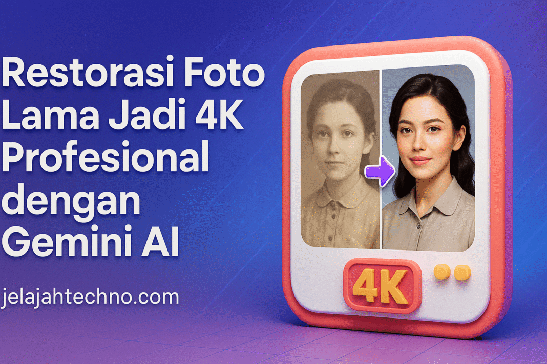 Pelajari cara mudah memperbaiki foto lama, menghapus goresan, dan meningkatkan kualitas ke 4K dengan bantuan AI canggih dari Google Gemini.