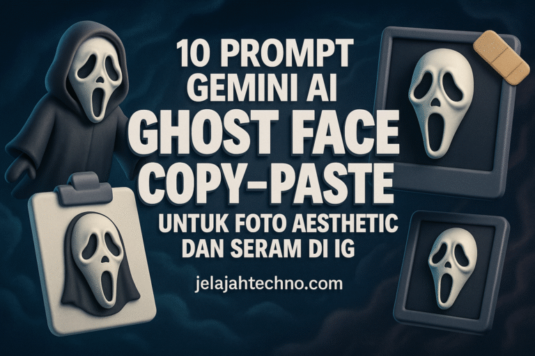 Ubah selfie jadi foto Ghost Face estetik pakai Google Gemini AI. Trending di Instagram 2025, cocok buat Halloween & konten horor viral!