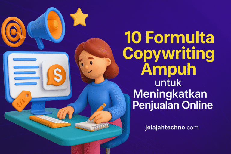 Gunakan 10 rumus copywriting populer seperti AIDA, FAB, dan 4C untuk menulis teks promosi yang menarik perhatian dan menghasilkan penjualan.
