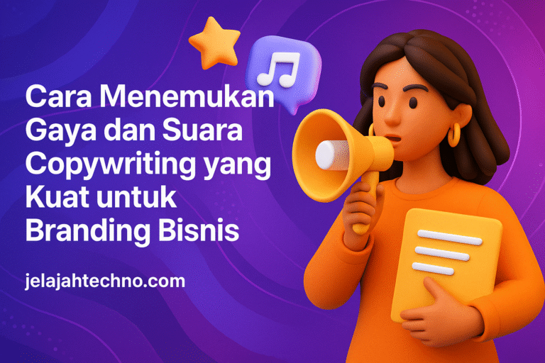 Pelajari cara menemukan gaya, suara, dan nada copywriting yang tepat agar tulisanmu menarik, autentik, dan sesuai dengan audiens.