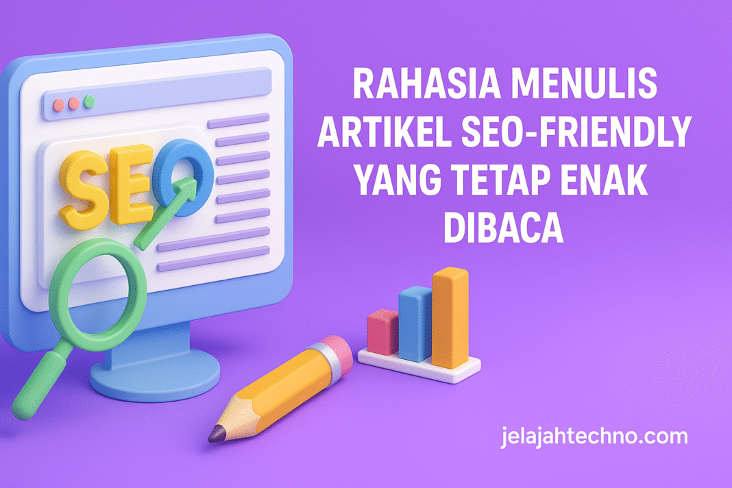 Belajar cara menulis artikel SEO yang gampang dan nggak kaku, tapi tetap disukai Google dan pembaca. Panduan singkat buat optimasi artikel