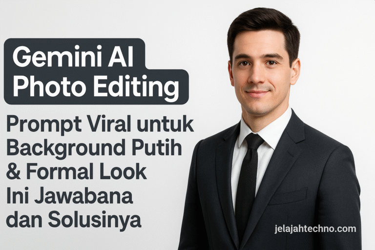 Gemini AI tren baru edit foto! Ubah latar belakang jadi putih formal atau warna polos dengan prompt ini. Hasil bersih, lembut, cocok untuk CV
