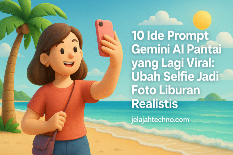 10 prompt Gemini AI yang bisa ubah foto kamu jadi seolah di pantai sunset, tropical paradise, hingga resort mewah.
