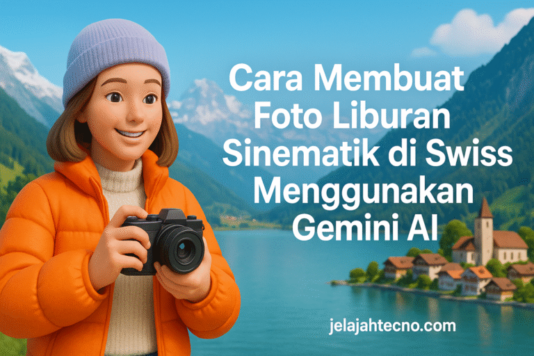 Kamu bisa membuat foto Alpen Swiss bergaya cinematic — lengkap dengan lighting, tone, dan komposisi seperti fotografer profesional.