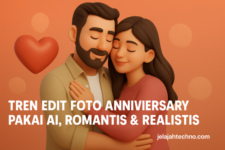 Ingin foto anniversary yang tampak nyata tanpa fotografer? Ikuti tren prompt AI untuk edit foto ulang tahun pernikahan romantis.