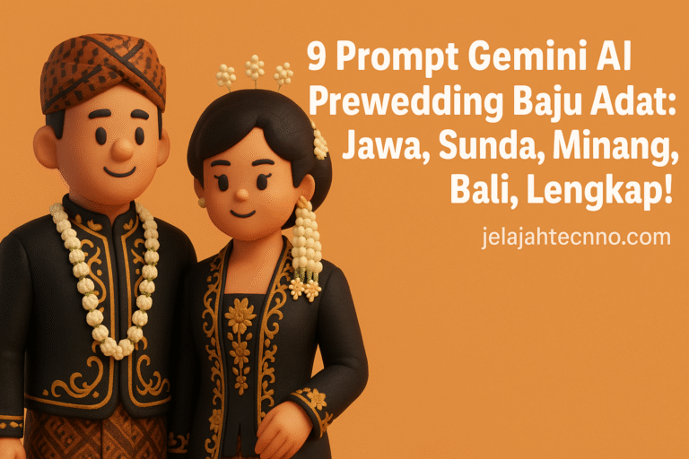 Butuh konsep prewed adat yang realistis? Coba 9 prompt ini—dari Jawa, Sunda, Minangkabau, Bali, Bugis, Palembang, Betawi, Dayak hingga Papua.