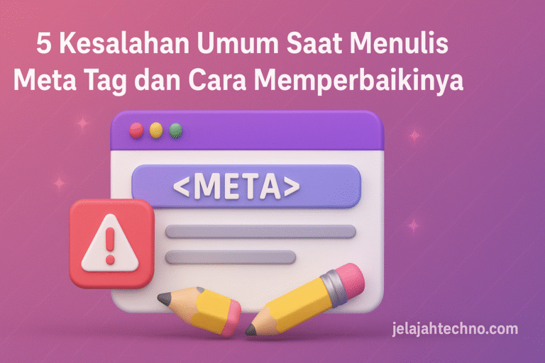 Hindari kesalahan SEO yang bikin websitemu sepi. Pelajari cara membuat meta tag yang efektif dan ramah pembaca.