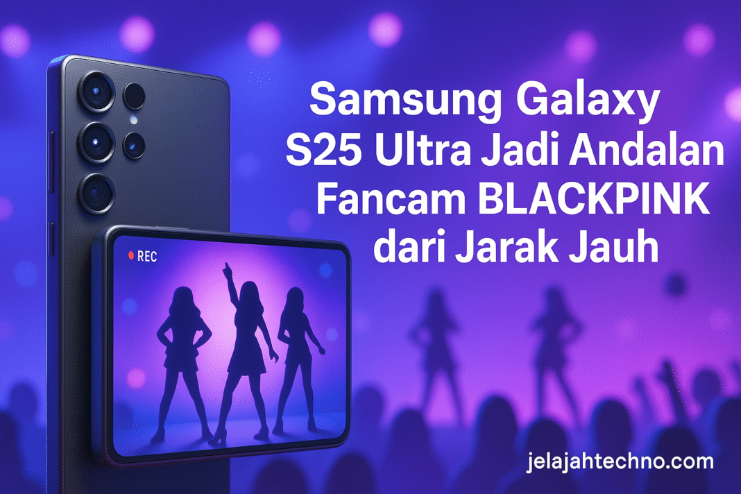 Samsung Galaxy S25 Ultra membuktikan zoom 3x–5x mampu merekam fancam Blackpink dari jarak jauh dengan hasil tetap tajam dan stabil.