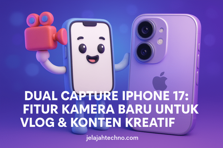 Kenali fitur Dual Capture iPhone 17 yang memungkinkan rekaman kamera depan dan belakang bersamaan. Ideal untuk vlogging dan dokumentasi.