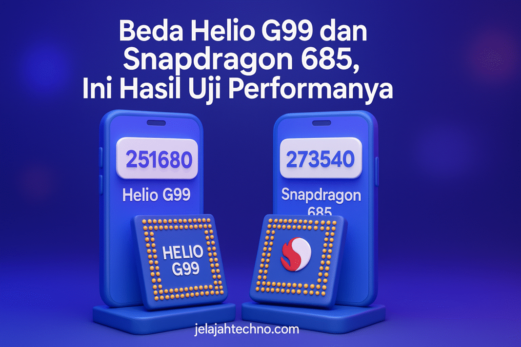 Helio G99 atau Snapdragon 685, siapa lebih tangguh di 2025? Lihat hasil benchmark, efisiensi daya, dan performa gaming keduanya.